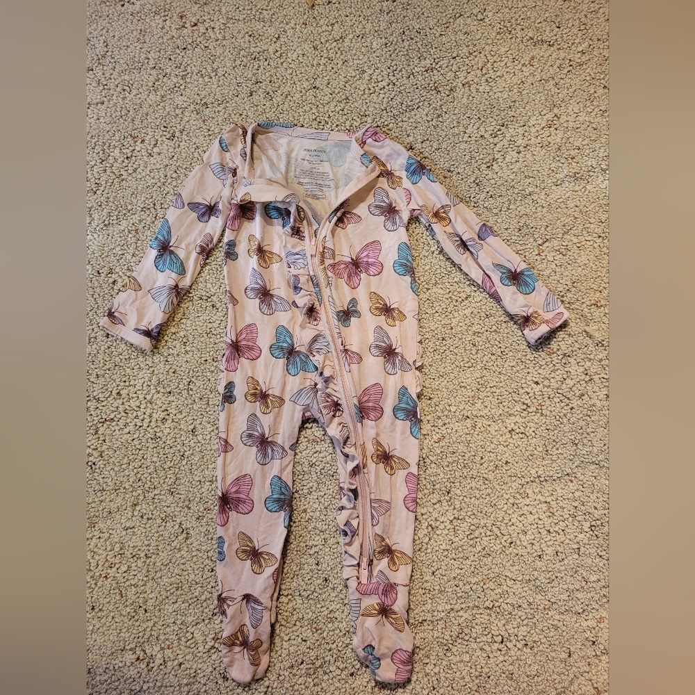Posh Peanut Nora butterfly footie pajamas
